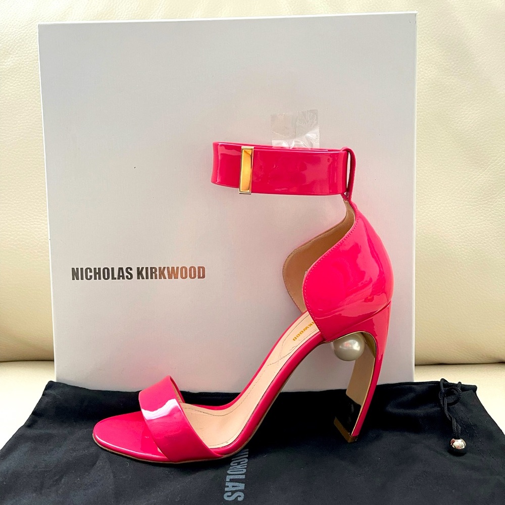 Nicholas Kirkwood patent blush sandals mint conditions